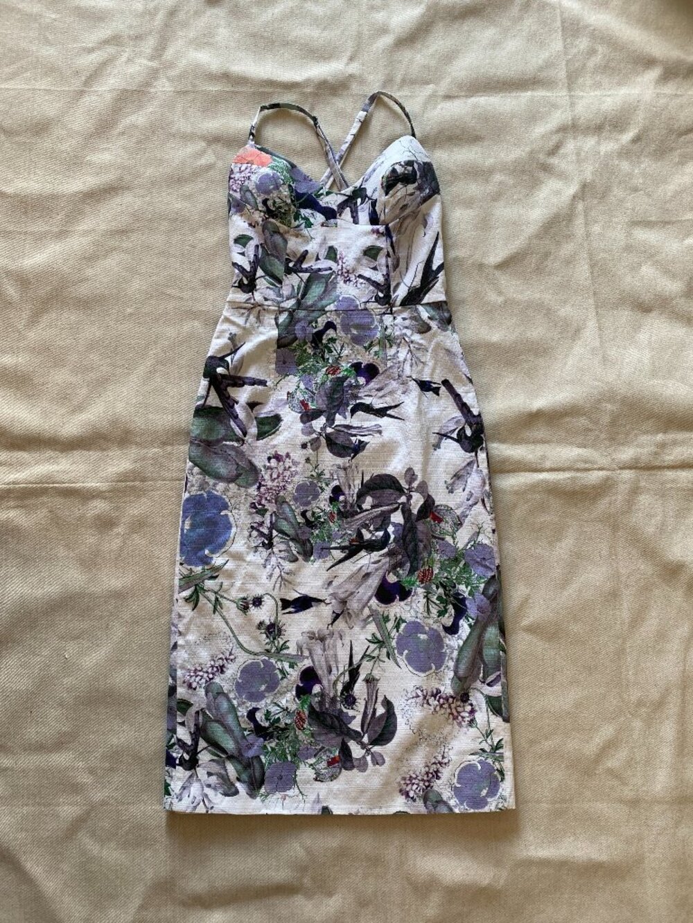 ERDEM Floral Bird Midi Dress Size 4